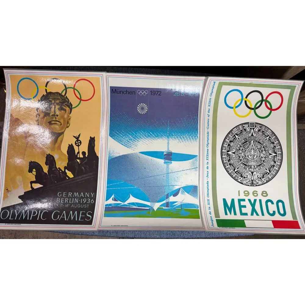 Set of 6 Vintage Marathon 1972 Munich Olympics BC Comics Plastic Placemats